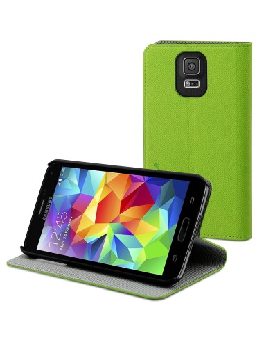 Muvit MUSNS0037 - Funda slim folio y función soporte para Samsung Galaxy S5, verde/gris: Muvit: Kiwiku.com: Electrónica