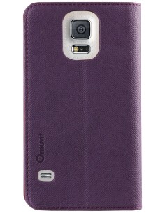 Kiwiku.com: Muvit MUSNS0038 - Funda slim folio y función soporte para Samsung Galaxy S5, lila/naranja - Electrónica 2