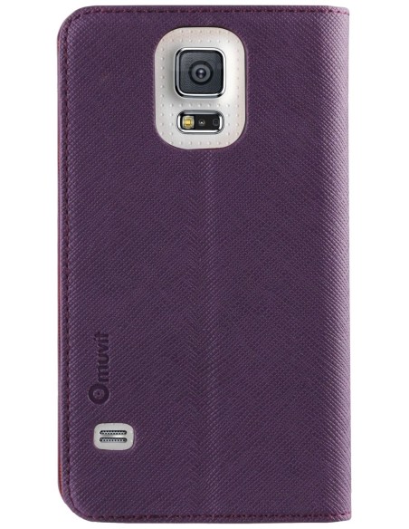 Kiwiku.com: Muvit MUSNS0038 - Funda slim folio y función soporte para Samsung Galaxy S5, lila/naranja - Electrónica