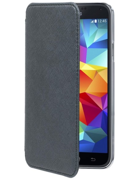 Muvit Cristal - Funda folio para Samsung Galaxy S5 i9500, diseño Made in Paris, azul metálico: Made in Paris: Kiwiku.com: Elect
