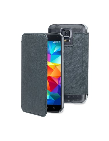 Muvit Cristal - Funda folio para Samsung Galaxy S5 i9500, diseño Made in Paris, azul metálico: Made in Paris: Kiwiku.com: Elect
