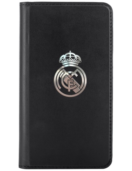 Kiwiku.com: Real Madrid RMFM012 - Funda folio para Samsung Galaxy S5, diseño escudo plateado, negro - Electrónica