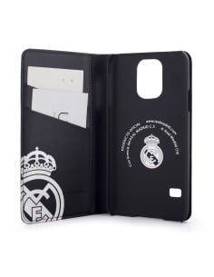 Kiwiku.com: Real Madrid RMFM012 - Funda folio para Samsung Galaxy S5, diseño escudo plateado, negro - Electrónica 2