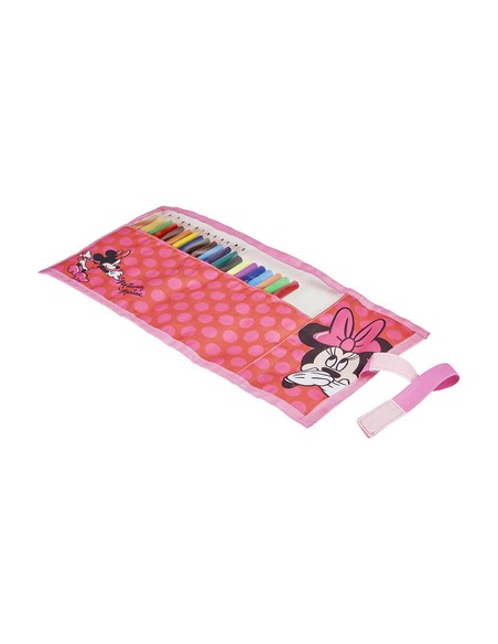 Estuche Escolar Con Accesorios Minnie Mouse Rosa (22 Pcs) - Kiwiku