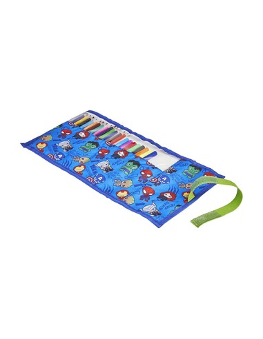 Estuche Escolar Con Accesorios The Avengers Capitán América Azul (22 Pcs) - Kiwiku