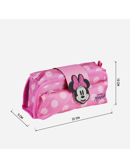CERDA Estuche Escolar Minnie Mouse Rosa Con Velcro 22 x 12 x 7 cm
