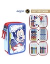 Cerdá Life's Little Moments - Estuche Escolar Triple Compartimento para Niño de Mickey Mouse, Color Azul