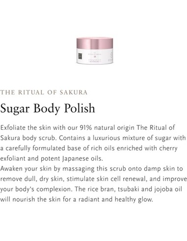 RITUALS The Ritual Of Sakura Exfoliante Corporal 250 g - Suavidad Y Nutrición Para Tu Piel | Kiwiku  