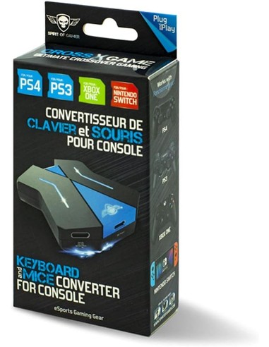 SPIRIT Conversor De Controladores Cross X Game - Compatible Con Teclado Y Ratón - Plug And Play - Azul | Kiwiku