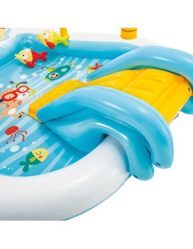 Centro De Juegos Inflable INTEX Fishing Fun 57162 Con Tobogán Y Rociador