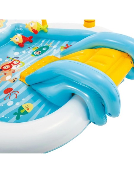 Centro De Juegos Inflable INTEX Fishing Fun 57162 Con Tobogán Y Rociador