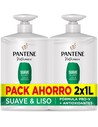 Pantene Champú Suave y Liso Fórmula Pro-v + Antioxidantes Cabello Encrespado y Rebelde 2x1000ml