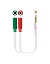 Nanocable Adaptador de Audio 10.24.1201 Jack 2.5 Macho 4 Pines A 2 Jack 3.5 Hembra 3 Pines 20 Cm Blanco