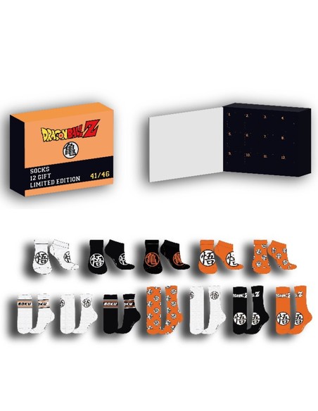 NEW IMPORT Caja Regalo 12 Pares Calcetines Dragon Ball Talla 41/46 - Kiwiku