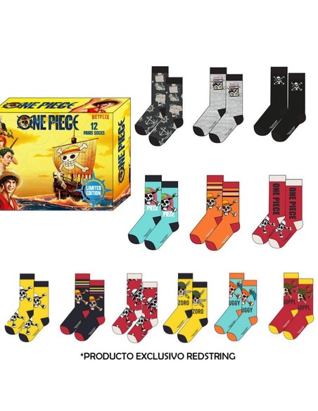 NEW IMPORT Caja Regalo 12 Pares Calcetines One Piece Talla 41/46 - Kiwiku