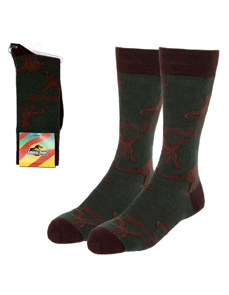 cerda_calcetines_jurassic_park_unisex_verde_oscuro_talla_Única_(40-46)_8445484333633_oferta