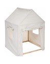 Atmosphera Cabaña Infantil de Lona Beige Con Estructura de Madera - 77,5 X 77,5 X 116 Cm