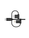 Belkin F8j050bt04-blk - Cable Micro-usb Con Adaptador Lightning y Usb-c, 1,2 M, Negro