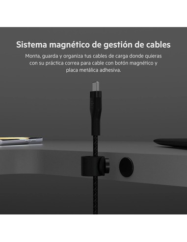 Cable USB-C a USB-C Belkin CAB011BT1MBK 60W 1 Metro Negro | Kiwiku