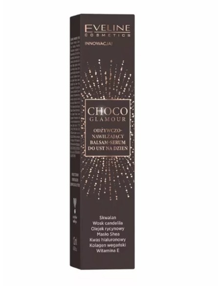 EVELINE Choco Glamour Bálsamo-Serum Nutritivo E Hidratante Para Labios 12ml - Kiwiku