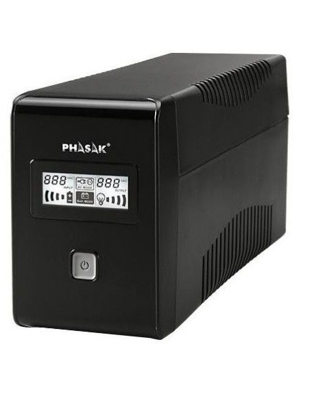 Phasak PH 9465 - Sistema de alimentación ininterrumpida (650 VA, LCD, USB, RJ45): PHASAK: Kiwiku.com: Informática