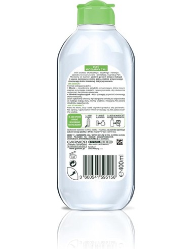 GARNIER Skin Naturals Fluido Micelar 3 En 1 Piel Normal Y Mixta 400 Ml - Limpieza Y Desmaquillado