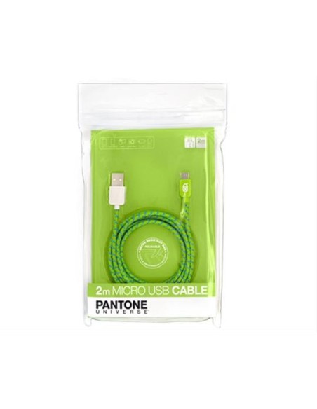 Pantone BXPACABUF01 - Cable de carga y datos de 2 metros con micro USB, verde y azul - Electrónica - Kiwiku.com