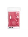 Cable datos cargador pantone microusb/lightning 2m rosa