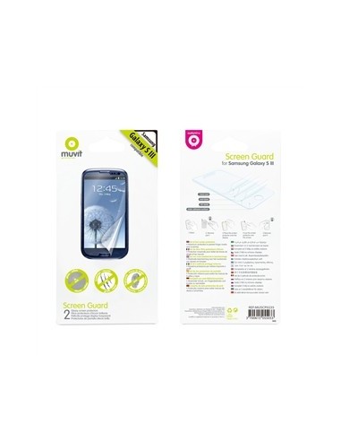 Kiwiku.com: Muvit MUSCP0235 - Set de 2 protectores de pantalla para Samsung Galaxy S3 i9300 - Electrónica
