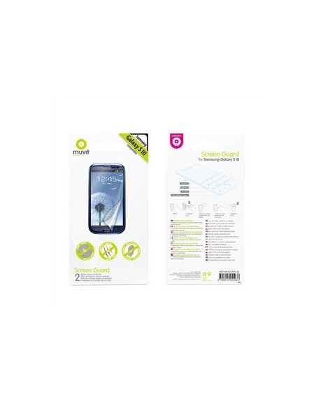 Kiwiku.com: Muvit MUSCP0235 - Set de 2 protectores de pantalla para Samsung Galaxy S3 i9300 - Electrónica