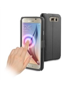 funda eye folio negra con ventana completa samsung galaxy s6 muvit MUEYF0009 kiwiku.com