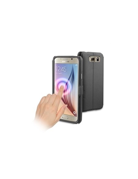 funda eye folio negra con ventana completa samsung galaxy s6 muvit MUEYF0009 kiwiku.com