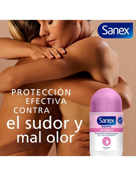 SANEX Invisible Desodorante Roll-on Hombre o Mujer Pack 2 Uds x 50 ml