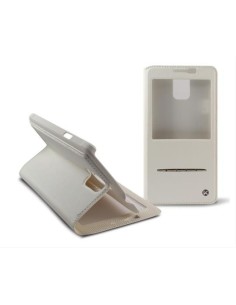 Kiwiku.com: Ksix B8537FU22B - Funda con ventana y función de responder para Samsung Galaxy Note 4, blanco - Electrónica