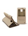Funda folio ksix con ventana y funcion responder para galaxy note 4 standing dorada