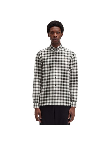 Camisa Fred Perry Oxford Tartan M8504 Crudo Hombre | Kiwiku