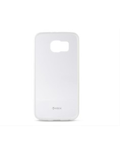 Carcasa ksix fusion transparente con borde tpu para galaxy s6 blanca B8550CF02 kiwiku.com