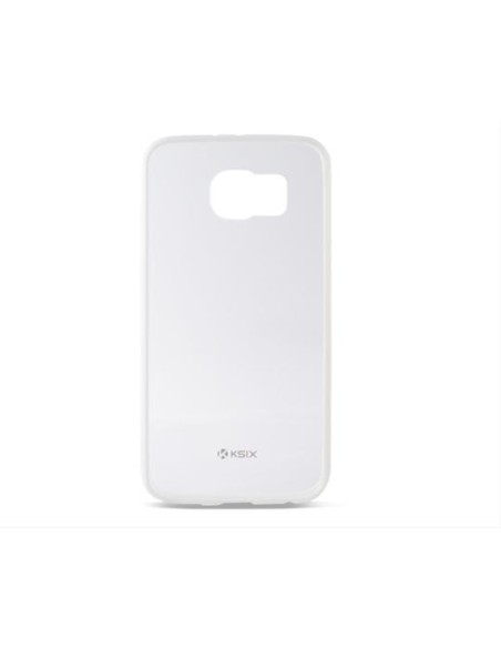Carcasa ksix fusion transparente con borde tpu para galaxy s6 blanca B8550CF02 kiwiku.com