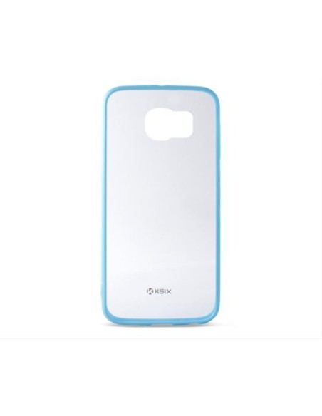 Carcasa ksix fusion transparente con borde tpu para galaxy s6 azul B8550CF05 kiwiku.com