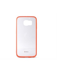 Carcasa ksix fusion transparente con borde tpu para galaxy s6 roja B8550CF07 kiwiku.com
