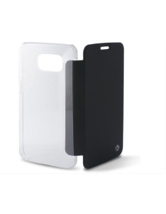 Funda folio ksix con carcasa trasera transparente para galaxy s6 negra B8550FU24 kiwiku.com