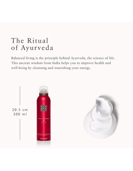RITUALS Ayurveda Foaming Shower Gel 200ml | Espuma De Ducha Relajante | Kiwiku