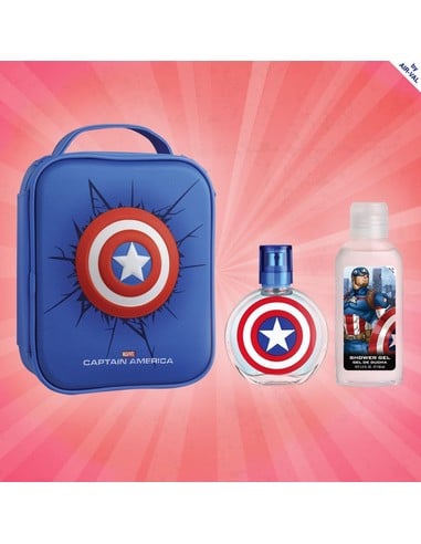 Set Marvel Capitán América Eau De Toilette 100 Ml Con Gel Y Mochila - Kiwiku