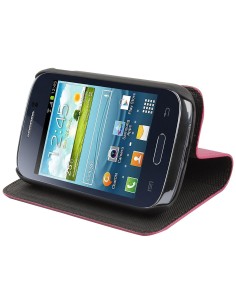 Kiwiku.com: Muvit MUSNS0032 - Funda slim folio con función de soporte para Samsung Galaxy Young S6310 (I6312), rosa/negro - Ele