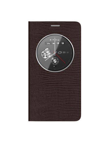 Kiwiku.com: Anymode Circle View - Funda folio tipo lagarto para Samsung Galaxy Note 4, marrón - Electrónica
