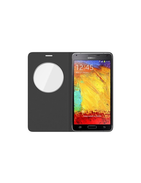 Kiwiku.com: Anymode Circle View - Funda folio tipo lagarto para Samsung Galaxy Note 4, marrón - Electrónica