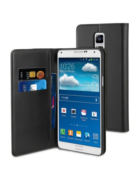 Kiwiku.com: Muvit Wallet - Funda tipo folio con función soporte para Samsung Galaxy Note 4, negro - Electrónica