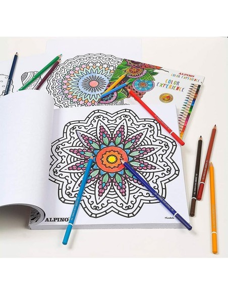 Set De Dibujo ALPINO Mandalas Color Experience 24 Lápices Con Bloc | Kiwiku