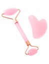 Gua Gua Sha Stone Pink Massager Set Masajeador Facial de Cuarzo Rosa para Cuidado de la Piel