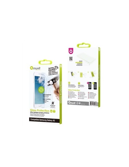 protector de pantalla tempered glass 0,33 mm samsung galaxy a3 muvit MUSCP0774 kiwiku.com